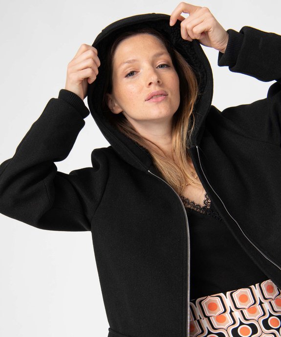 Manteau femme à capuche doublée sherpa vue5 - GEMO(FEMME PAP) - GEMO
