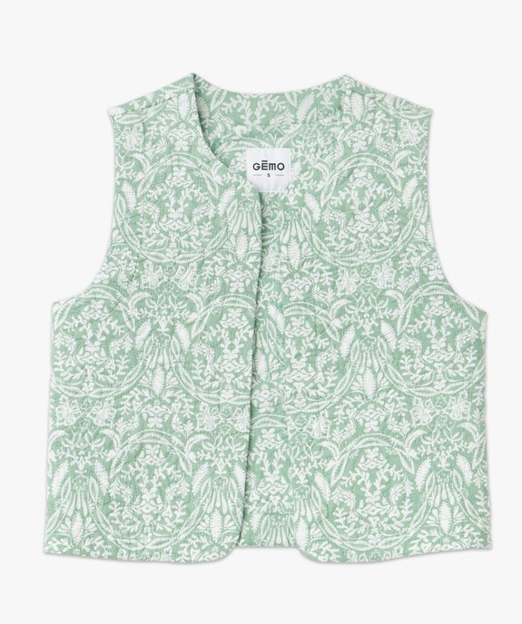 Gilet sans manches matelassé à motifs fleuris femme vue4 - GEMO 4G FEMME - GEMO