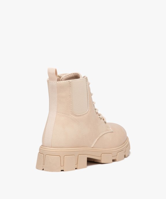 Boots fille unies à semelle épaisse et crantée avec zip vue4 - PREMIER PRIX BY GEMO - GEMO