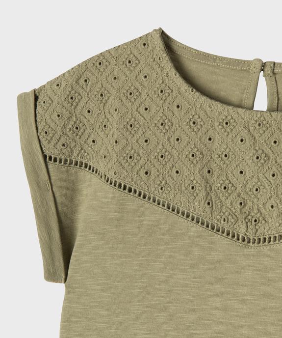 Tee-shirt manches courtes loose à plastron fille vue2 - GEMO 4G FILLE - GEMO