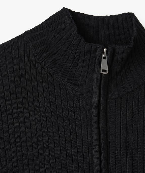 Gilet fille zippé et côtelé à col cheminée vue2 - GEMO (JUNIOR) - GEMO