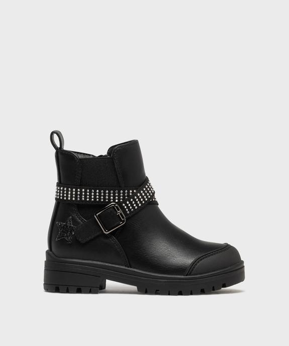 Boots zippées inspiration motardes avec strass fille vue1 - LOVELY WINGS - GEMO
