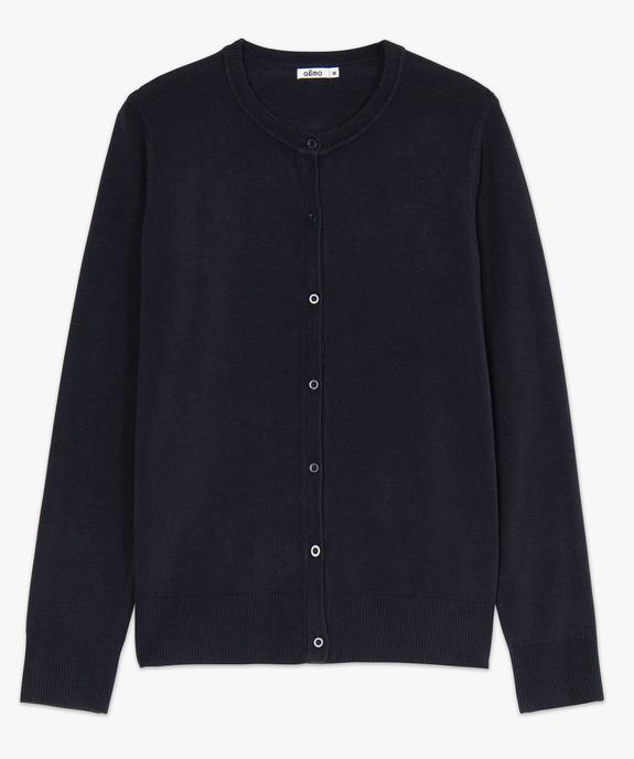 Gilet à col rond en maille fine femme vue4 - GEMO (MAILLE) - GEMO