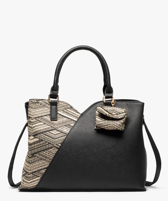 Sac à main bimatière avec breloque pochette et bandoulière amovible vue1 - GEMO (ACCESS) - GEMO