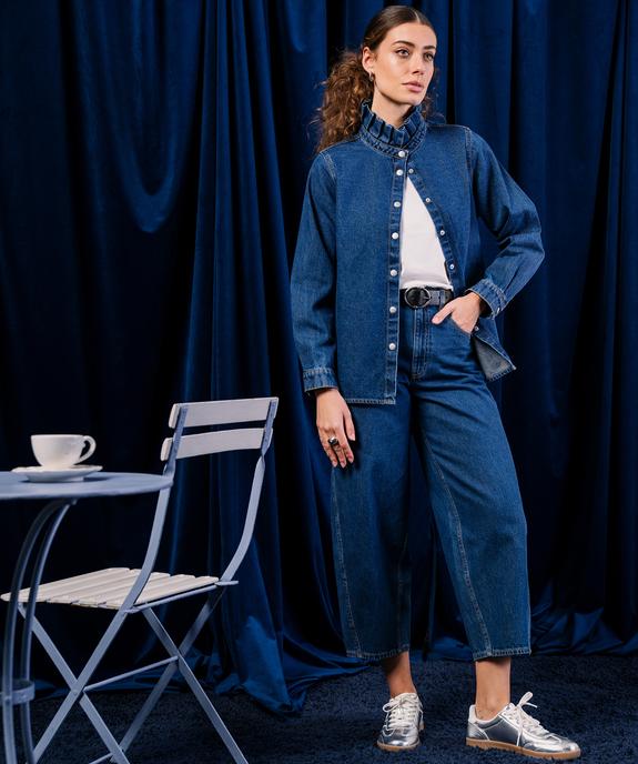 Jean barrel en denim de coton femme vue1 - GEMO 4G FEMME - GEMO