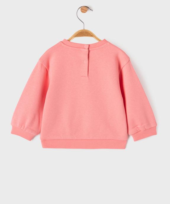 Sweat molletonné bébé fille avec motifs et message vue3 - GEMO 4G BEBE - GEMO