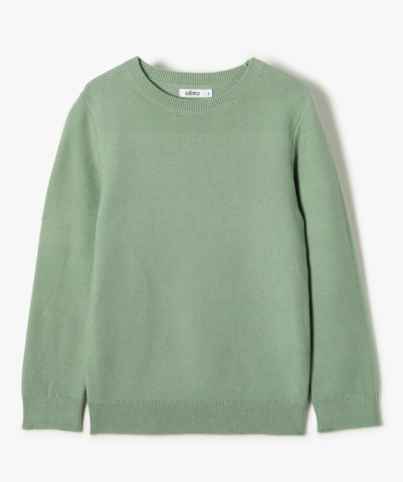 Pull en coton à col rond garçon vue1 - GEMO (ENFANT) - GEMO