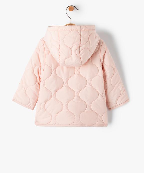 Blouson bébé fille matelassé à capuche - GEMO 4G BEBE Blouson bébé fille matelassé à capuche vue4 - GEMO 4G BEBE - GEMO