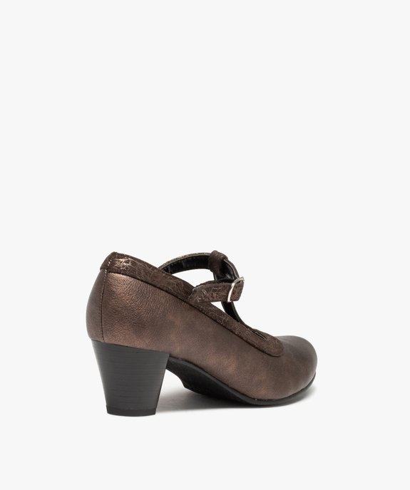Escarpins femme confort dessus métallisé à fine bride vue4 - GEMO (CONFORT) - GEMO