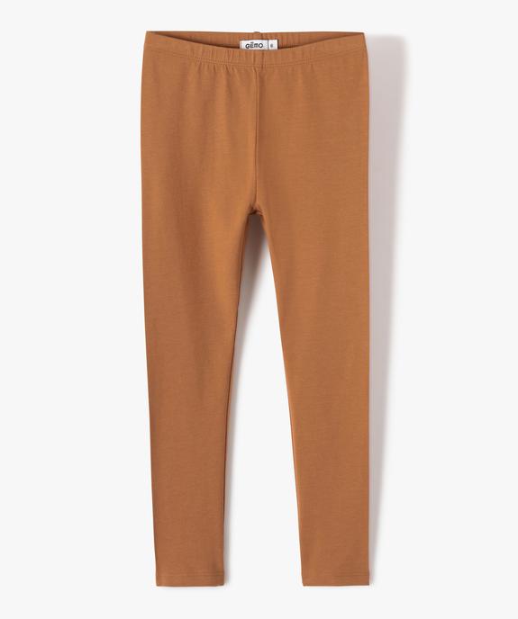 Legging long uni en coton stretch fille vue1 - GEMO (ENFANT) - GEMO