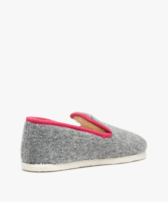 Chaussons femme style charentaises bicolores vue4 - GEMO(HOMWR FEM) - GEMO