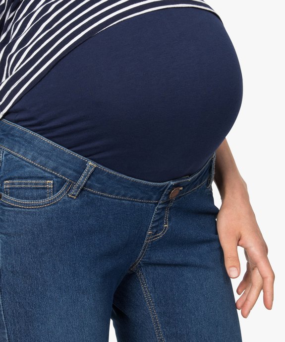 Bermuda de grossesse denim avec bandeau haut et taille réglable vue2 - GEMO (MATER) - GEMO