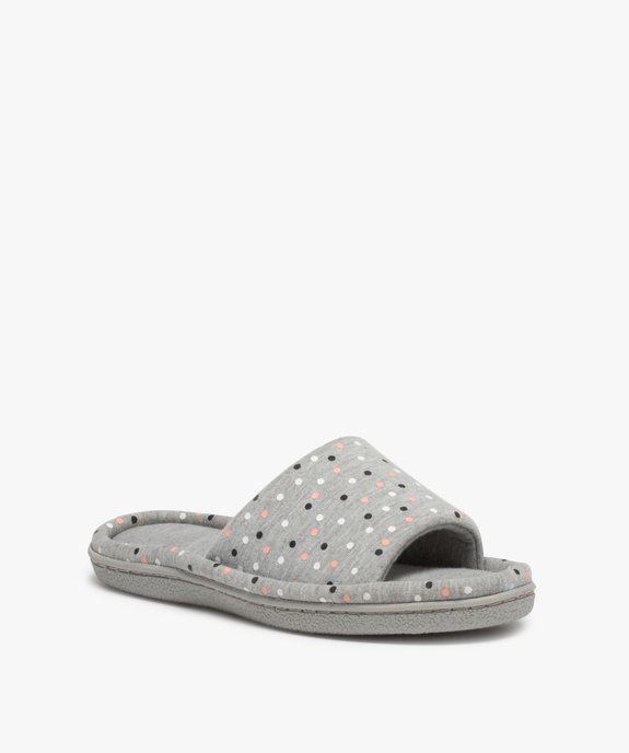 Chaussons femme mules plates en jersey imprimé vue2 - GEMO(HOMWR FEM) - GEMO