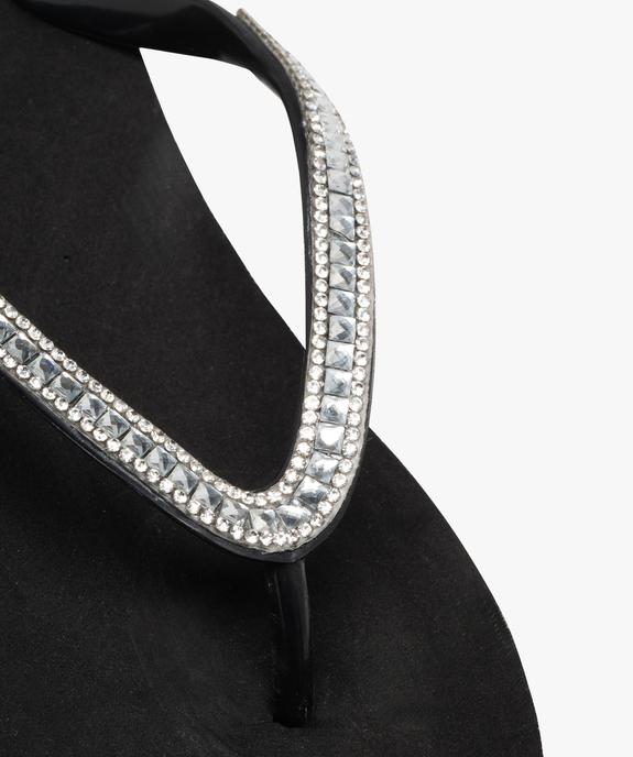 Tongs compensées à brides strass femme  vue6 - GEMO (PLAGE) - GEMO