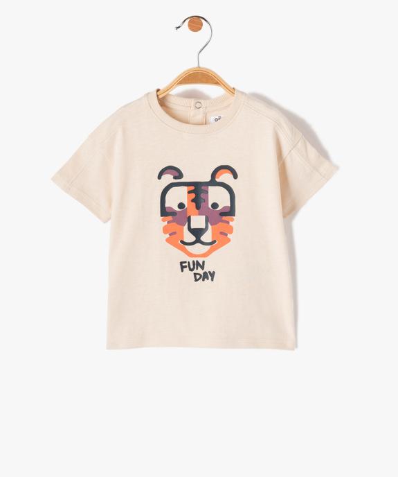 Tee-shirt bébé garçon à manches courtes et imprimé en relief vue1 - GEMO(BEBE DEBT) - GEMO