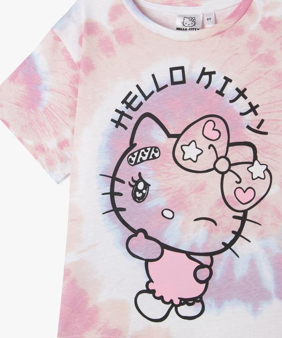 Tee-shirt manches courtes tie-and-dye imprimé fille - Hello Kitty vue2 - HELLO KITTY - GEMO