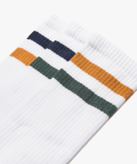 Chaussettes homme tige haute côtelée et rayée spécial sport (lot de 3) vue2 - GEMO(HOMWR HOM) - GEMO