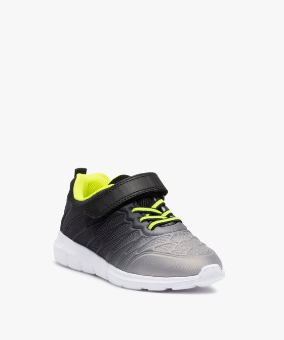 Baskets garçon running en textile avec détails fluo vue2 - GEMO (ENFANT) - GEMO