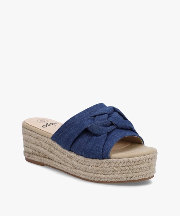 Mules femme à semelle plateforme dessus toile vue2 - GEMO(URBAIN) - GEMO