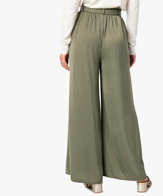 Pantalon femme large en matière satinée vue3 - GEMO(FEMME PAP) - GEMO