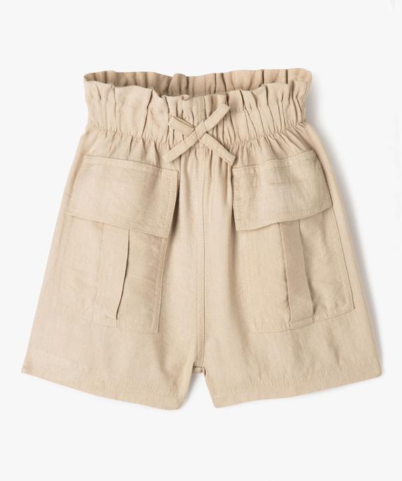 Short fluide taille haute avec poches à rabat fille - GEMO (ENFANT) Short fluide taille haute avec poches à rabat fille vue1 - GEMO (ENFANT) - GEMO