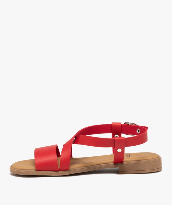 Sandales femme unies à brides style casual   vue3 - GEMO (CASUAL) - GEMO