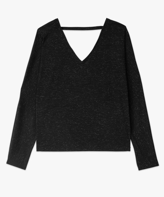 Tee-shirt à manches longues à double col V femme vue4 - GEMO(FEMME PAP) - GEMO
