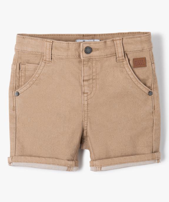 Short bébé garçon en toile colorée extensible vue1 - GEMO(BEBE DEBT) - GEMO