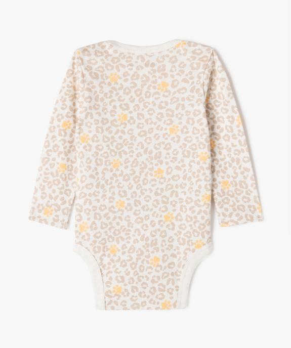 Bodies à manches longues imprimé animal sauvage bébé (lot de 3)  vue4 - GEMO 4G BEBE - GEMO