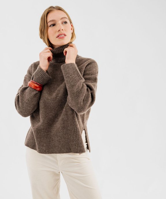 Pull col roulé coupe oversize femme vue1 - GEMO(FEMME PAP) - GEMO