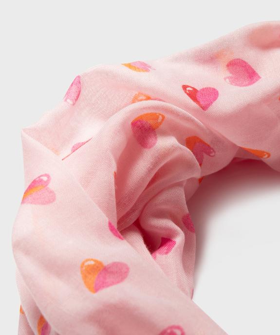 Foulard tour de cou à motifs coeurs fille vue2 - GEMO 4G FILLE - GEMO