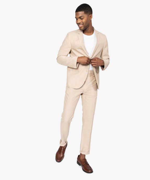 Pantalon de costume homme ajusté en lin majoritaire vue6 - GEMO (HOMME) - GEMO