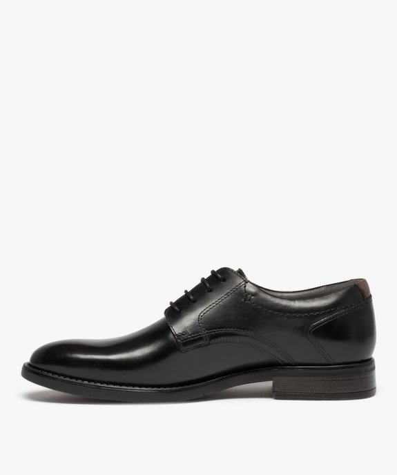 Derbies homme classiques à lacets dessus cuir uni vue3 - GEMO(URBAIN) - GEMO