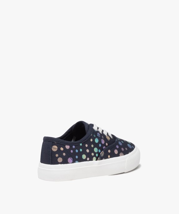 Baskets fille en toile à motifs brillants avec lacets élastiques vue5 - GEMO 4G FILLE - GEMO