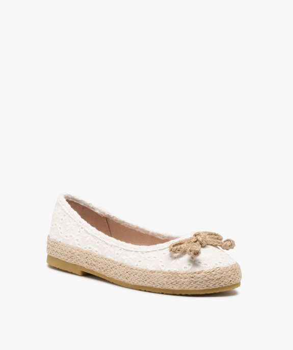 Ballerines fille unies en dentelle et semelle de corde vue2 - GEMO (ENFANT) - GEMO