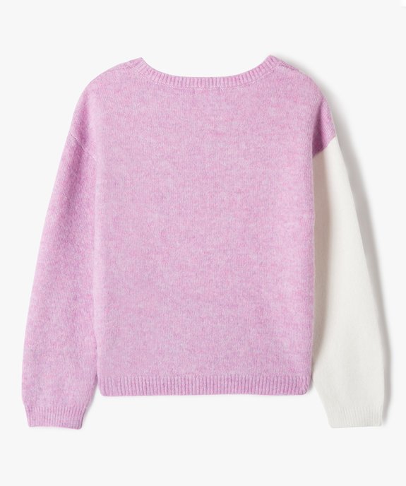 Pull en maille multicolore fille vue3 - GEMO (ENFANT) - GEMO