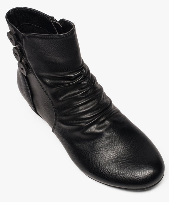 Bottines femme unies à talon plat et dessus drapé vue5 - G'FLEX - GEMO