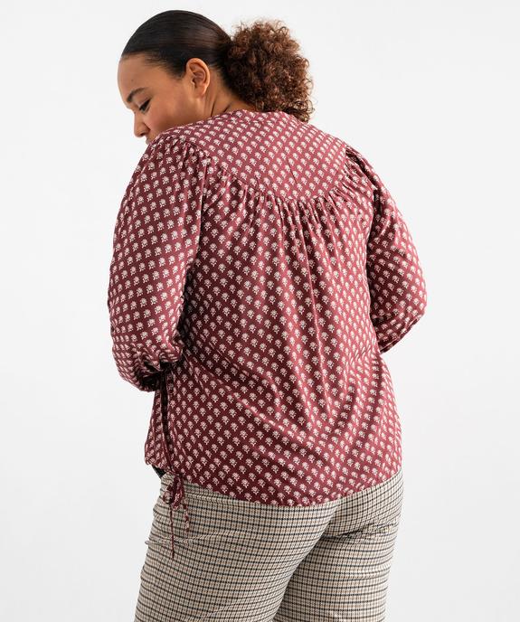 Blouse femme grande taille imprimée ajustable dans le bas vue3 - GEMO 4G GT - GEMO