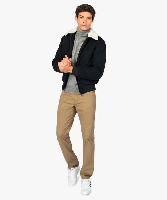 Pull homme à col roulé en maille chinée vue5 - GEMO (HOMME) - GEMO