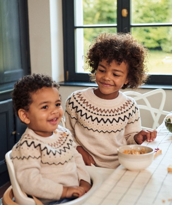 Pull à motifs jacquard bébé vue2 - GEMO(BEBE DEBT) - GEMO