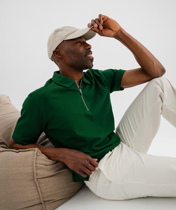 Polo manches courtes à col zippé homme vue1 - GEMO 4G HOMME - GEMO