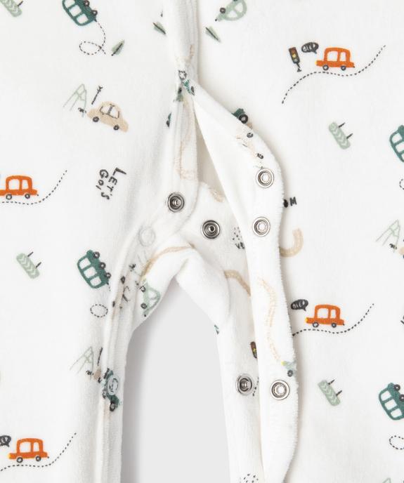 Pyjama en velours avec motif voitures bébé vue2 - GEMO 4G BEBE - GEMO