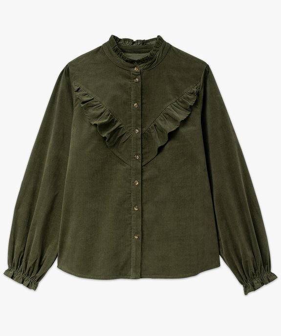 Chemise en velours à volants femme - LuluCastagnette vue5 - LULUCASTAGNETTE - GEMO