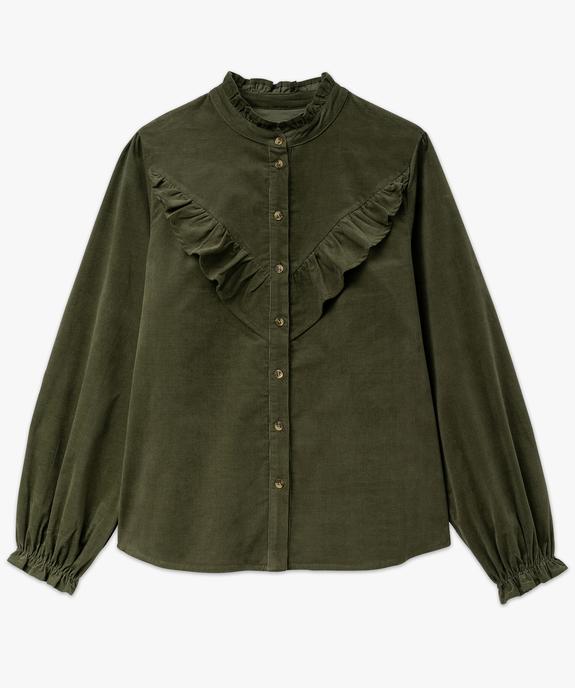 Chemise en velours à volants femme - LuluCastagnette vue5 - LULUCASTAGNETTE - GEMO