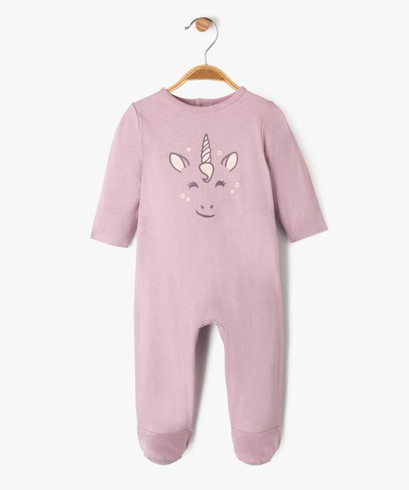 Pyjama dors-bien en coton fermeture pont-dos bébé vue1 - GEMO(BB COUCHE) - GEMO