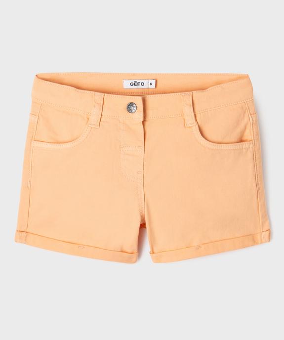Short en coton stretch avec revers fille vue5 - GEMO (JUNIOR) - GEMO