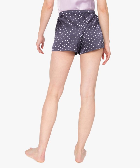 Short de pyjama femme en matière satinée imprimée vue3 - GEMO(HOMWR FEM) - GEMO