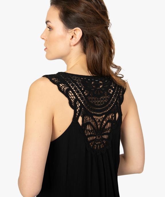 Robe femme sans manches en crêpe avec dos en crochet vue2 - GEMO(FEMME PAP) - GEMO