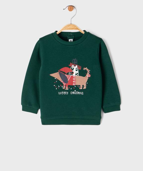 Sweat à motif chien spécial Noël bébé vue2 - GEMO 4G BEBE - GEMO