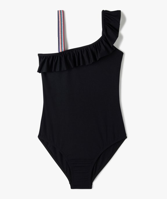 Maillot de bain fille une pièce à col asymétrique vue1 - GEMO (JUNIOR) - GEMO